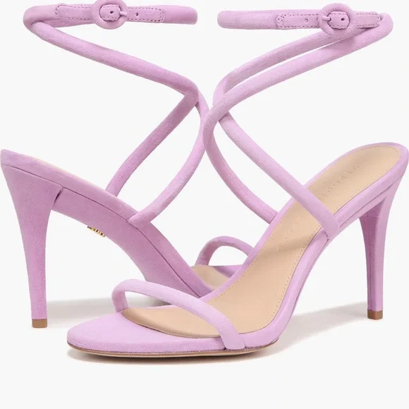 New! VERONICA BEARD MARCELINE purple Suede Crisscross ankle wrap strappy Sandals - Picture 2 of 16